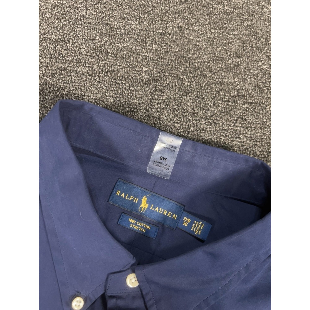 New Ralph Lauren Shirt Men 3XB Blue Button Down Dress Stretch Preppy Long Sleeve - Picture 4 of 6
